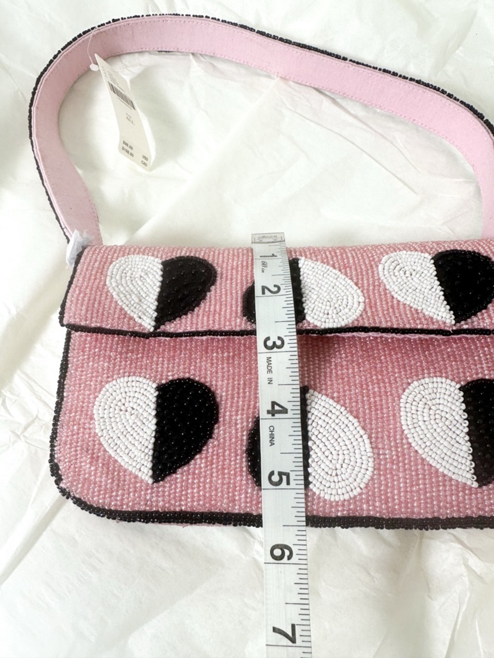 Anthropologie The Fiona Beaded Bag Icon Edition Hearts NWT - Picture 7 of 11